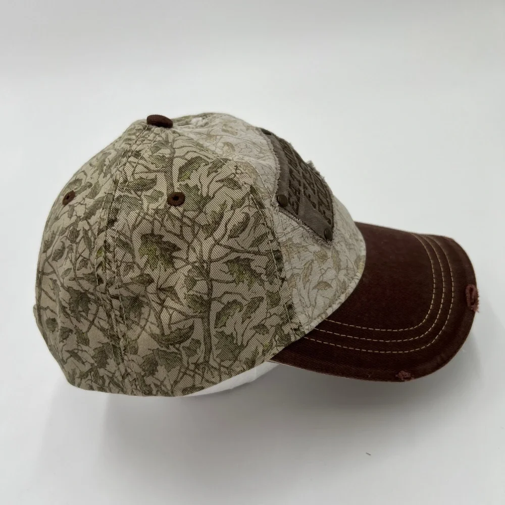Eat‎ More Fast Food Deer Hunting Camo Trucker Hat Brown Distressed Snapback Cap